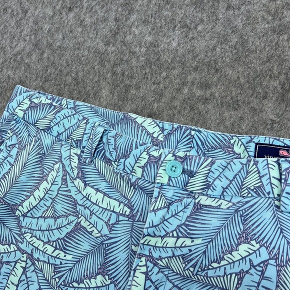 Vineyard Vines Shorts Mens 38 Blue Breaker Short Tropical Leaf Chino Stretch - Picture 5 of 16